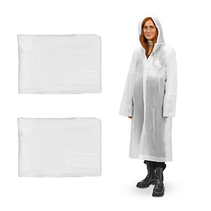 Image relaxdays unisex Regenmantel weiß Einheitsgröße 2 St.