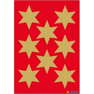 Image HERMA Weihnachts-Sticker DECOR "Sterne", 33 mm, gold