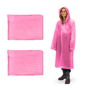 Image relaxdays unisex Regenmantel pink Einheitsgröße 2 St.
