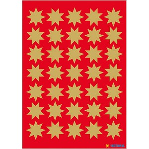 Image HERMA Weihnachts-Sticker DECOR "Sterne", 15 mm, gold