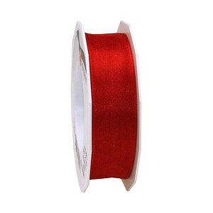 Image PRÄSENT Geschenkband Four Seasons seidenmatt rot 25,0 mm x 25,0 m