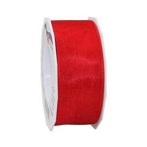 Image PRÄSENT Geschenkband Four Seasons seidenmatt rot 40,0 mm x 25,0 m