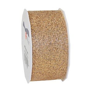Image PRÄSENT Geschenkband Metallic Lace glänzend gold 40,0 mm x 20,0 m
