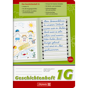Image BRUNNEN Geschichtenheft Lineatur 1G liniert DIN A5 ohne Rand, 16 Blatt