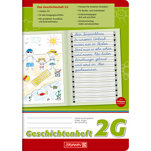 Image BRUNNEN Geschichtenheft Lineatur 2G liniert DIN A5 ohne Rand, 16 Blatt