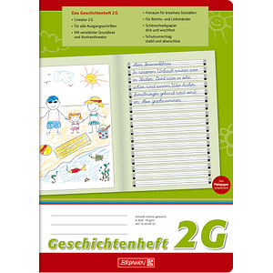 Image BRUNNEN Geschichtenheft Lineatur 2G liniert DIN A4 ohne Rand, 16 Blatt