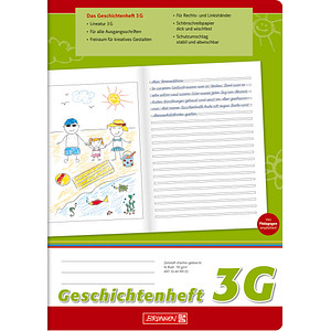Image BRUNNEN Geschichtenheft Lineatur 3G liniert DIN A4 ohne Rand, 16 Blatt