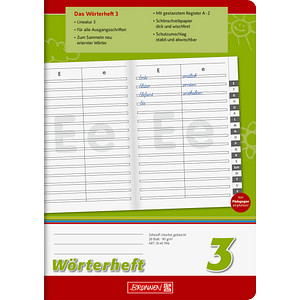 Image BRUNNEN Schulheft Wörterheft Lineatur 3 liniert DIN A5 ohne Rand, 16 Blatt