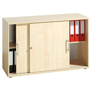 Image HAMMERBACHER Schiebetürenschrank ahorn 1 Fachboden 120,0 x 40,0 x 74,8 cm