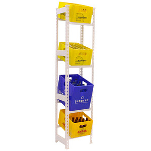Image Simonrack Getränkekistenregal SIMONBOTTLE 4 8425437087868 weiß 40,0 x 30,0 x 200,0 cm