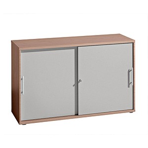 Image HAMMERBACHER Schiebetürenschrank nussbaum, silber 1 Fachboden 120,0 x 40,0 x 74,8 cm