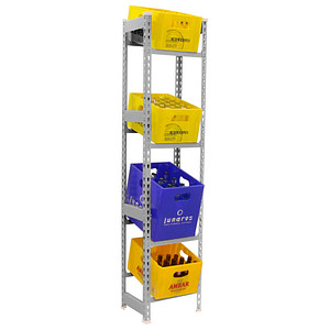 Image Simonrack Getränkekistenregal SIMONBOTTLE 4 8425437119521 silber 40,0 x 30,0 x 200,0 cm