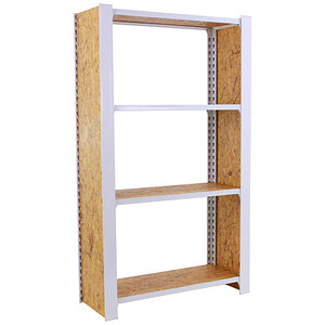 Image Simonrack Schwerlastregal OFFICLICK 4 8425437127380 weiß, braun 80,0 x 30,0 x 150,0 cm