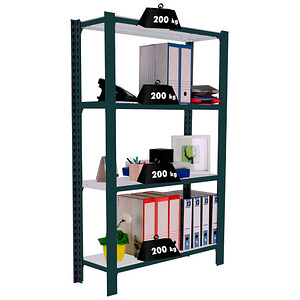 Image Simonrack Schwerlastregal OFFICCLICK 4 8425437103445 anthrazit, weiß 90,0 x 40,0 x 150,0 cm