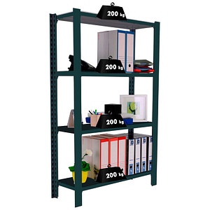 Image Simonrack Schwerlastregal OFFICCLICK 4 8425437103469 anthrazit, silber 90,0 x 40,0 x 150,0 cm