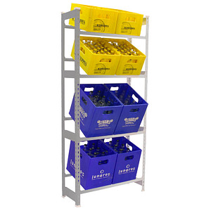 Image Simonrack Getränkekistenregal SIMONBOTTLE 4 8425437119538 silber 80,0 x 30,0 x 200,0 cm