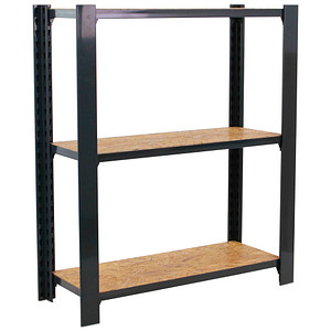 Image Simonrack Schwerlastregal OFFICLICK 3 8425437127656 anthrazit, braun 80,0 x 30,0 x 100,0 cm