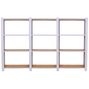 Image Simonrack Schwerlastregal OFFICLICK 4 8425437127403 weiß, braun 240,0 x 30,0 x 150,0 cm