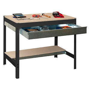 Image Simonrack Werkbank SIMONWORK anthrazit 1 Schublade 121,0 x 76,0 x 84,2 cm