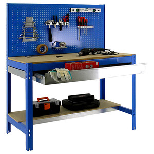 Image Simonrack Werkbank SIMONWORK blau 1 Schublade 151,0 x 61,0 x 144,5 cm