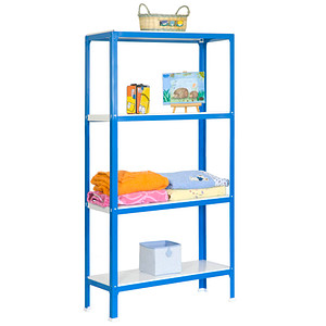 Image Simonrack Schwerlastregal SIMONHOME CLICK COLOR PLUS 4 8435104940334 blau, weiß 100,0 x 30,0 x 160,0 cm