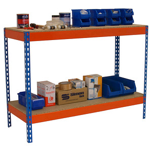 Image Simonrack Werkbank SIMONWORK BASIC 2 orange, blau 150,0 x 75,0 x 90,0 cm