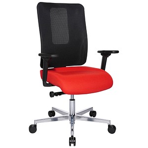 Image Topstar Bürostuhl Sitness Open X (N) Deluxe Alu mit Schiebesitz, OX39WTW2 T310 rot, schwarz, alu Stoff
