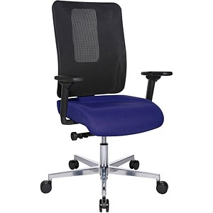 Image Topstar Bürostuhl Sitness Open X (N) Deluxe Alu mit Schiebesitz, OX39WTW2 T380 royalblau, schwarz, alu Stoff