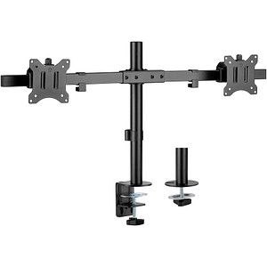 Image goobay Monitor-Halterung Fix 59394 schwarz für 2 Monitore, Tischklemme, Tischbohrung