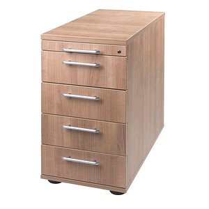 Image HAMMERBACHER Solid Standcontainer nussbaum 5 Auszüge 42,8 x 80,0 x 72,0 - 76,0 cm