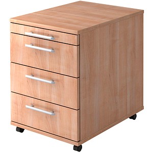 Image HAMMERBACHER Basic 1606 Rollcontainer nussbaum 4 Auszüge 42,8 x 58,0 x 59,0 cm