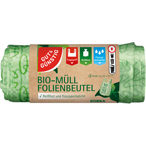 Image GUT&GÜNSTIG Bio-Müllbeutel 10,0 l grün, 10 St.