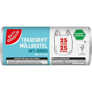 Image GUT&GÜNSTIG Müllbeutel ANTI-GERUCH 25,0 l transparent, 25 St.