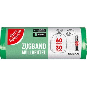 Image GUT&GÜNSTIG Müllbeutel 60,0 l grün, 30 St.