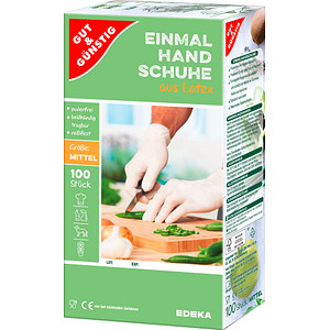 Image GUT&GÜNSTIG unisex Einmalhandschuhe weiß Größe M 100 St.
