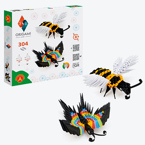Image invento Bastelset Origami 3D Biene und Schmetterling mehrfarbig