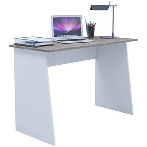 Image VCM my office Masola Maxi Schreibtisch sonoma-eiche rechteckig Wangen-Gestell weiß 110,0 x 50,0 cm