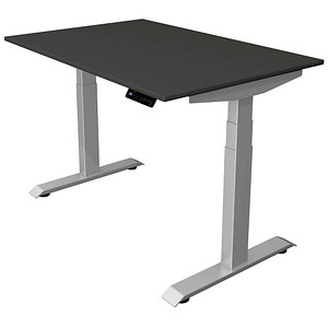 Image Kerkmann Move 4 elektrisch höhenverstellbarer Schreibtisch anthrazit rechteckig, T-Fuß-Gestell silber 120,0 x 80,0 cm