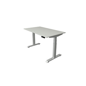 Image Kerkmann Move 4 elektrisch höhenverstellbarer Schreibtisch lichtgrau rechteckig, T-Fuß-Gestell silber 140,0 x 80,0 cm