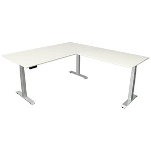 Image Kerkmann Move 4 elektrisch höhenverstellbarer Schreibtisch weiß rechteckig, T-Fuß-Gestell silber 200,0 x 220,0 cm