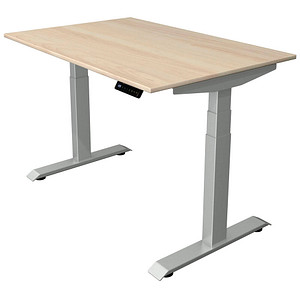 Image Kerkmann Move 4 elektrisch höhenverstellbarer Schreibtisch ahorn rechteckig, T-Fuß-Gestell silber 120,0 x 80,0 cm