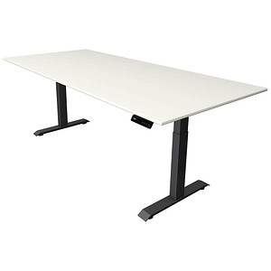 Image Kerkmann Move 4 elektrisch höhenverstellbarer Schreibtisch weiß rechteckig, T-Fuß-Gestell grau 225,0 x 100,0 cm