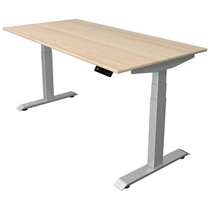Image Kerkmann Move 4 elektrisch höhenverstellbarer Schreibtisch ahorn rechteckig, T-Fuß-Gestell silber 160,0 x 80,0 cm