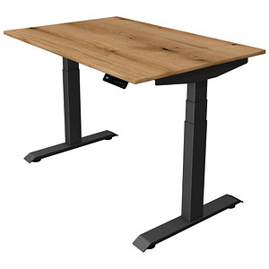 Image Kerkmann Move 4 elektrisch höhenverstellbarer Schreibtisch eiche rechteckig, T-Fuß-Gestell grau 120,0 x 80,0 cm