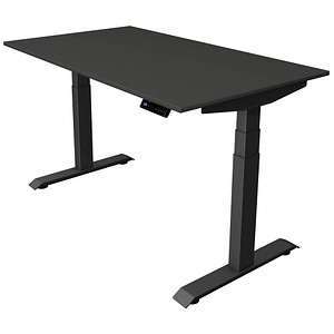 Image Kerkmann Move 4 elektrisch höhenverstellbarer Schreibtisch anthrazit rechteckig, T-Fuß-Gestell grau 140,0 x 80,0 cm