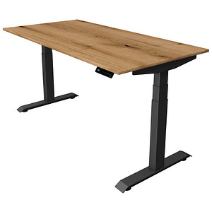 Image Kerkmann Move 4 elektrisch höhenverstellbarer Schreibtisch eiche rechteckig, T-Fuß-Gestell grau 160,0 x 80,0 cm