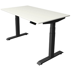 Image Kerkmann Move 4 elektrisch höhenverstellbarer Schreibtisch weiß rechteckig, T-Fuß-Gestell grau 140,0 x 80,0 cm