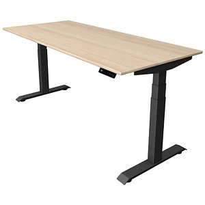 Image Kerkmann Move 4 elektrisch höhenverstellbarer Schreibtisch ahorn rechteckig, T-Fuß-Gestell grau 180,0 x 80,0 cm