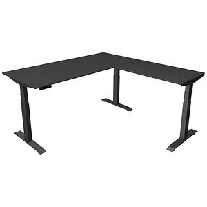 Image Kerkmann Move 4 elektrisch höhenverstellbarer Schreibtisch anthrazit rechteckig, T-Fuß-Gestell grau 180,0 x 180,0 cm