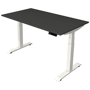 Image Kerkmann Move 4 elektrisch höhenverstellbarer Schreibtisch anthrazit rechteckig, T-Fuß-Gestell weiß 140,0 x 80,0 cm